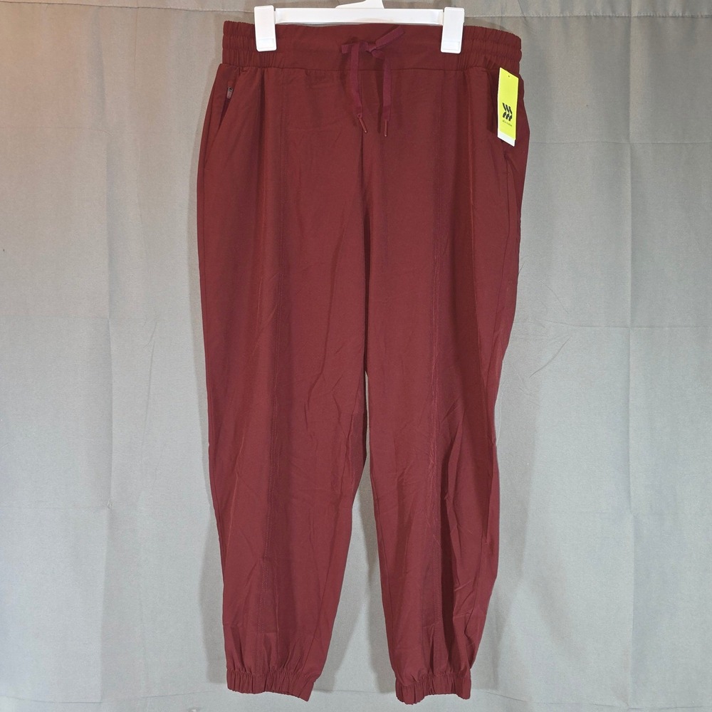 All in Motion Maroon Active Light Mid-Rise Jogger Pants Ankle Length Large NWT